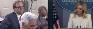 Maskless Jon Karl Badgers Kayleigh McEnany About President Trump Not Wearing a Mask